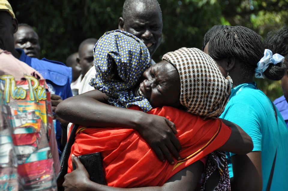 Migrant families reunited in Juba, South Sudan.