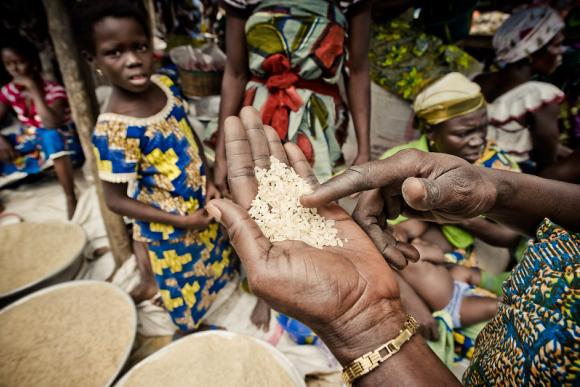 Une femme avec des grains de blé dans la main, Bénin - Image de Jimmy Kets - CC BY-NC-ND 2.0 