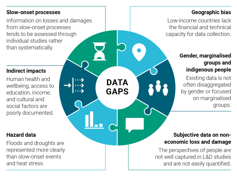 Some of the major gaps in loss and damage data - published in the main report.