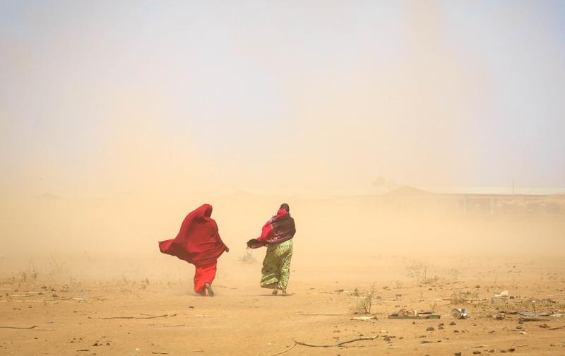 Women weather the microburst in Ber'aano Woreda in Somali region of Ethiopia. Credit: UNICEF Ethiopia.