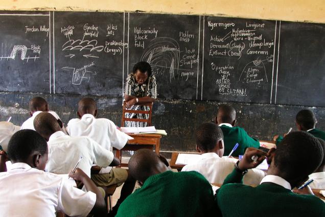 A primary classroom in Kampala, Uganda.
