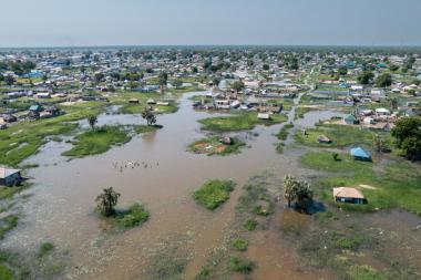 Flooding in Bor, Jonglei state, South Sudan. Credit: Elphas Ngugi / SPARC
