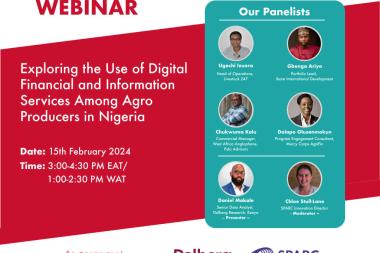 Poster of webinar on opportunities for digital financial and information services to build resilience in Nigeria