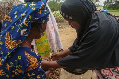 A nomadic Fulani child in Bauchi State, Nigeria, being vaccinated - Image by NSTOP Team / CDC Global - CC BY 2.0