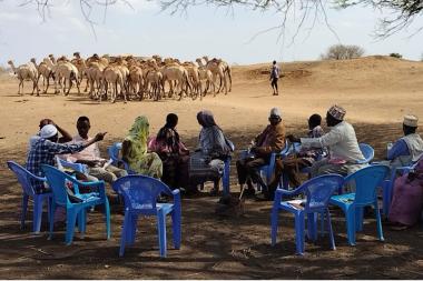 A community focus group being held with pastoralists from the Waldaa community - Image by Ken Otieno